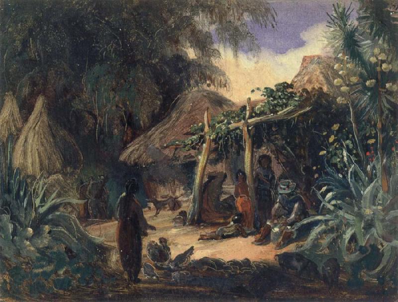 Johann Moritz Rugendas Indian Hut in the Village of Jalcomulco